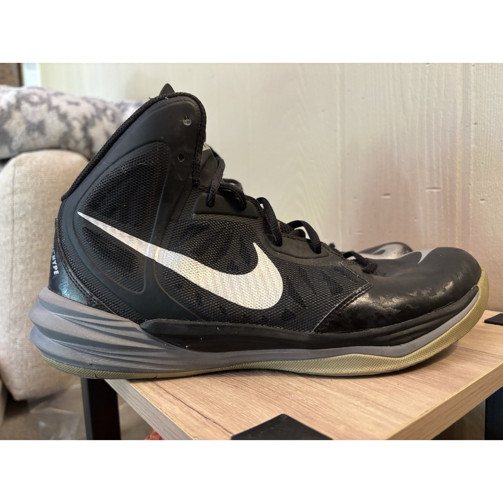 Mens Nike Prime Hype DF Black Silver Basketball Shoes Size 11.5